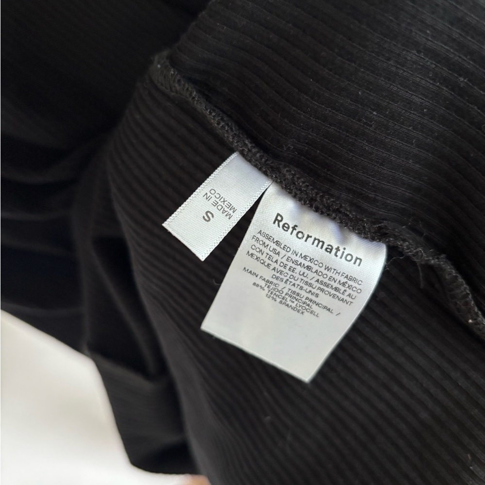 Reformation Black Kennedy Ribbed Contour Bodycon Short Sleeve T Shirt Mini Dress - Picture 8 of 12